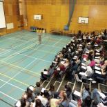 Beecher seating, Sports Hall, St Michael&#39;s.