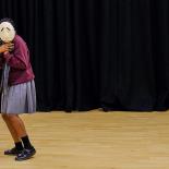 Year 9 Drama students participate in a mask workshop 